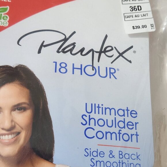 Playtex 18 Hour Bra Cafe Au Lait 36D #4693 Wireless Tagless 4-Way Support - Picture 3 of 8